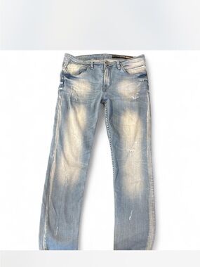 Womens Light Blue Distressed Jeans
